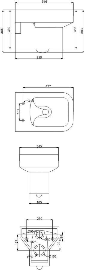 Wiesbaden Toiletpot Hangend Boss 52x34 5x38 5cm Wandcloset Keramiek Diepspoel Nano Coating EasyClean Glans Wit met Softclose Toiletbril - Foto 6