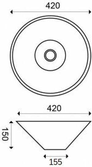 Wiesbaden Waskom Circle | 42 cm | Keramiek | Vrijstaand | Rond | Wit - Foto 5