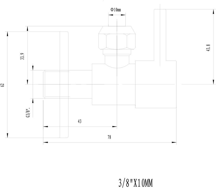 Xellanz Minimal Hoekstopkraan 3 8" x 3 8" of knel 10 mm geborsteld messing 22.3621