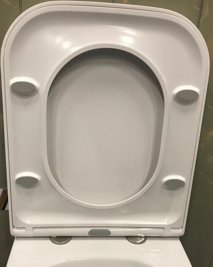 Wiesbaden Toiletpot Hangend Sky Verkort 47x35 5x34cm Wandcloset Keramiek Diepspoel Nano Coating EasyClean Glans Wit met Softclose Toiletbril - Foto 3