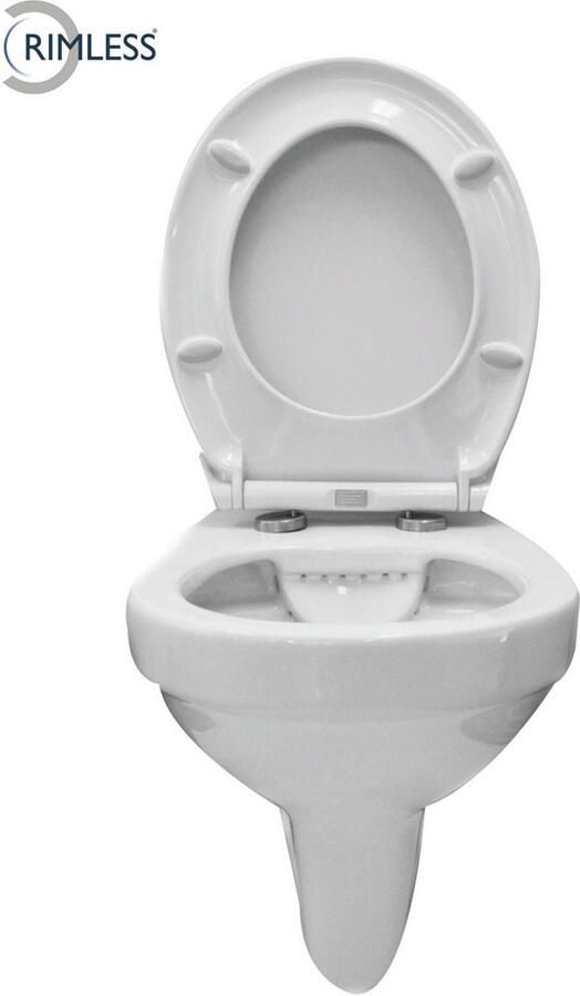 Xellanz Toiletpot Hangend Trevi 53x36.5x36cm Wandcloset Keramiek Diepspoel Nano Coating EasyClean Rimless Glans Wit met Softclose Toiletbril - Foto 7