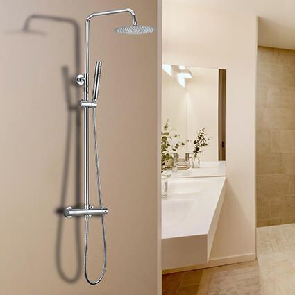 Xellanz Doucheset Caral-Eco Twenty Opbouw Rond Glans Chroom Thermostaatkraan Regendouche Handdouche - Foto 4